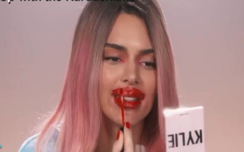 KUWTK: Kendall Jenner Mocks Sister Kylie Jenner, Wears A Pink Wig And Smears Lipstick On Her Teeth