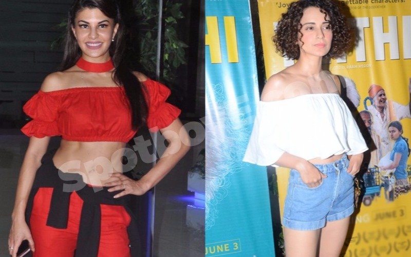 It’s shoulders off for Jacqueline and Kangana