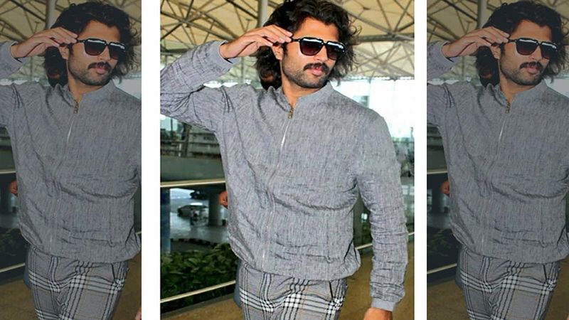 Vijay Deverakonda Makes A Style Splash At The Hyderabad Airport,We Wonder If It's His New Look From Fighter