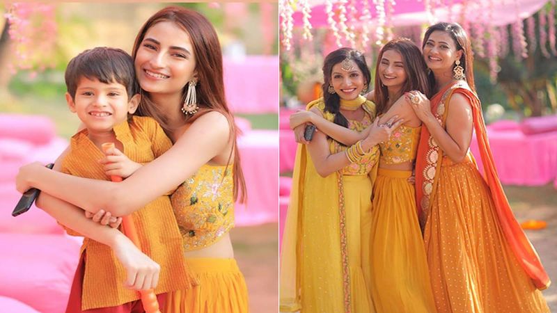 Shweta Tiwari Twins With Daughter And Son At Her Brother’s Wedding; Pretty Family Rocks In Yellow - PICS