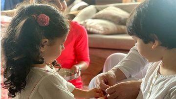 Soha Ali Khan Shares Adorable Pictures Of Taimur Ali Khan And Inaaya Naumi Kemmu Celebrating The Festival Of Rakhi