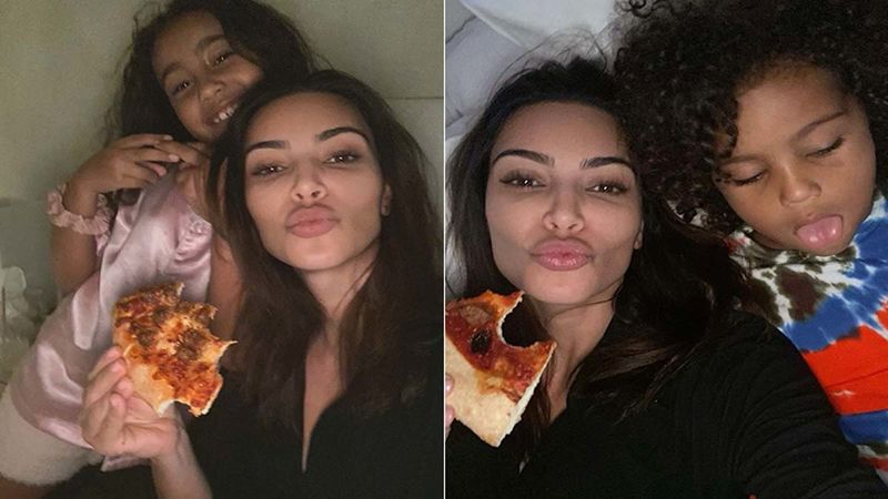Amidst Divorce From Kanye West Kim Kardashian Hosts A Pizza Party For Her Kids, North West And Saint