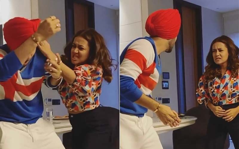 Neha Kakkar And Rohanpreet Singh Engage In An Physical Fight As They Promote Their Upcoming Song; Netizens Find It Too Cute- WATCH