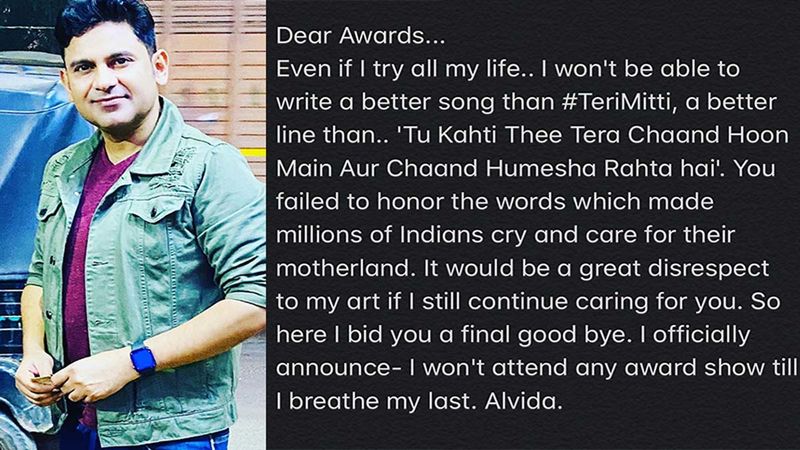 Filmfare Awards 2020: Lyricist Manoj Muntashir Disappointed For Not Winning The Black Lady, Bids Goodbye To Award Shows Forever