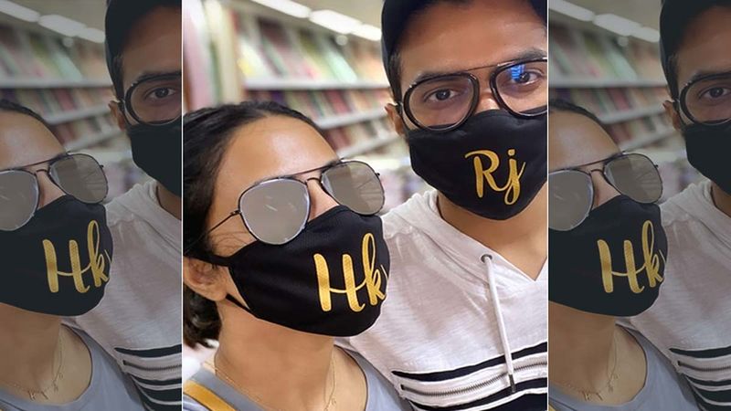 Hina Khan Is One Happy Girl, As She Meets Her Beau Rocky Jaiswal; Both Twinning In Masks With Initials