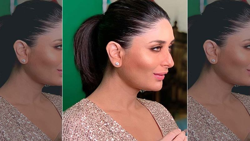 Pregnant Kareena Kapoor Khan Shoots For A Commercial In A Stunning Champagne Rose Gold Shimmering Number