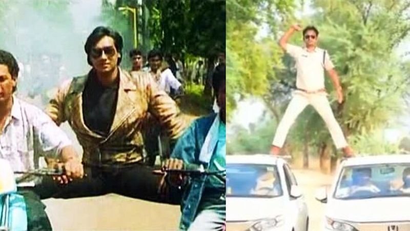 Madhya Pradesh-Based Cop Performs Ajay Devgn’s Stunt From Phool Aur Kaante; Gets Slapped With A Fine Of Rs 5000 – VIDEO