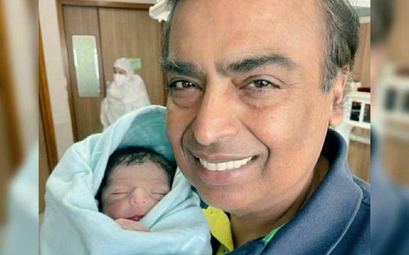 FIRST PICTURE Of Akash Ambani And Shloka's Baby Boy OUT; Dadu Mukesh Ambani Beams With Joy As He Holds The Munckin