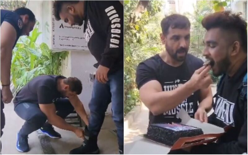 John Abraham TROLLED After He Gifts Rs 22,500 Shoes To A Fan And Makes Him Weart It, Netizens Say 'Ye To Dauda Dauda Ke Maarta Tha Fans Ko' - WATCH