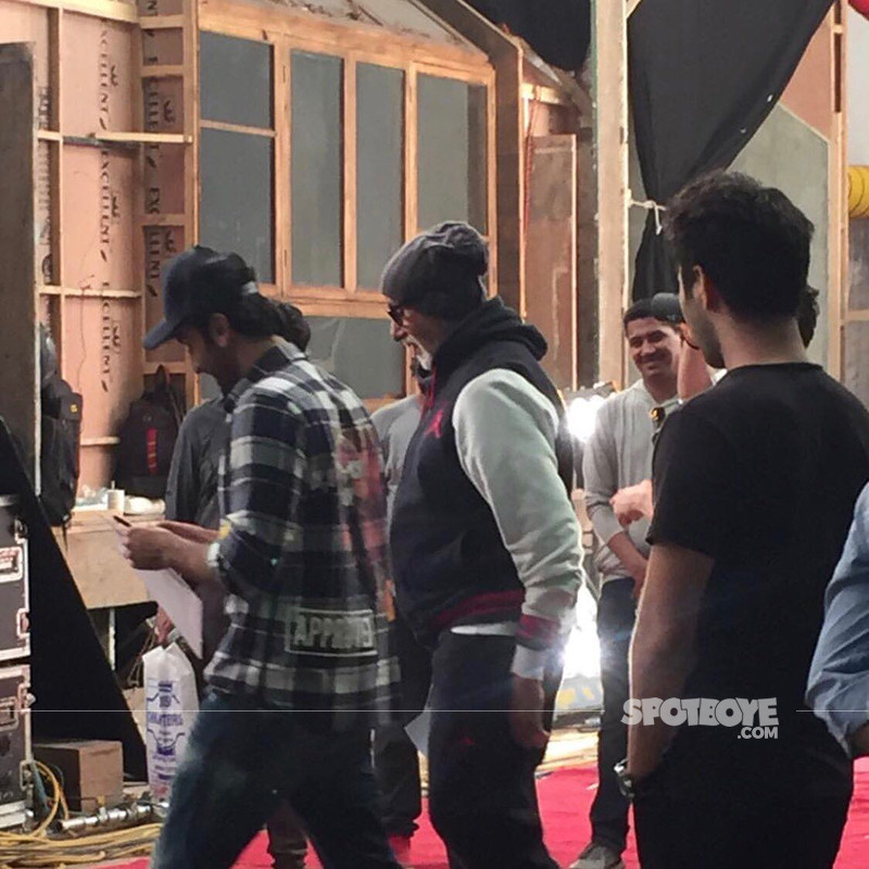 Amitabh Bachchan On The Sets With Ranbir Kapoor