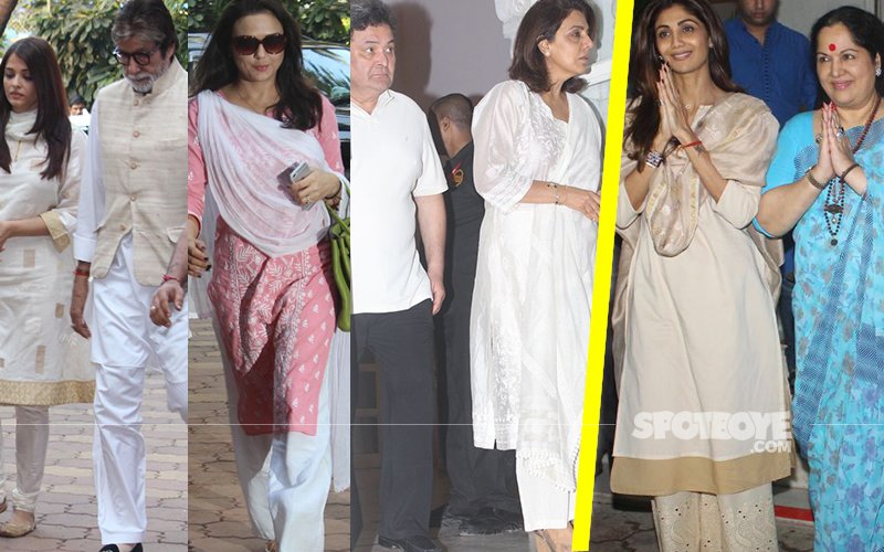 Amitabh Bachchan, Aishwarya Rai, Preity Zinta, Neetu and Rishi Kapoor Attend Shilpa Shetty’s Father’s Chautha