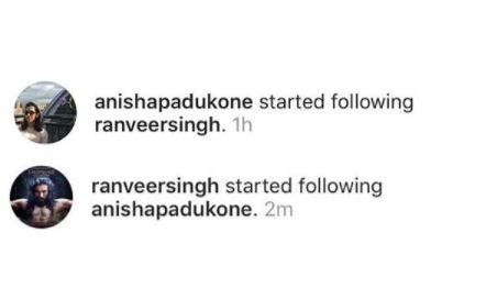 Anisha Padukone and Ranveer Singh follow