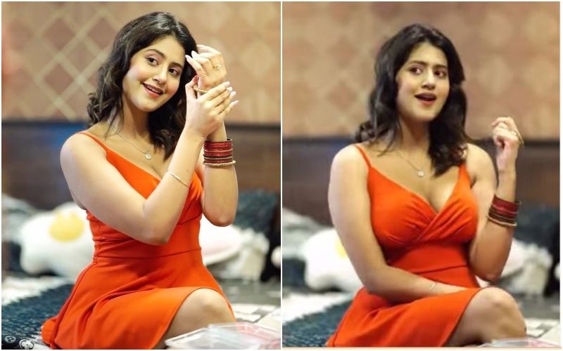 Anjali Arora Trolled For Flaunting Her Busty Assets In Bold Orange Deep Neck Dress; Netizens Say '