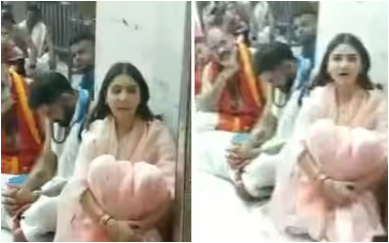 VIRAL! Anushka Sharma-Virat Kohli Visit Mahakaleshwar Temple in Ujjain! Sit Amongst Devotees After Offering Prayers-WATCH