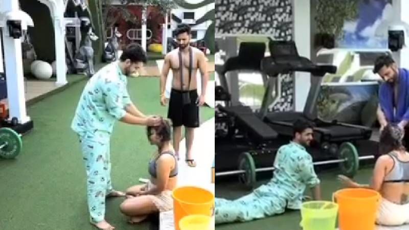 Bigg Boss 14 PROMO: Aly Goni And Rahul Vaidya Give Shampoo Bath To Rakhi Sawant In Garden; 'Aaj Hamare Bhaag Jag Gaye,' Says Rahul - WATCH