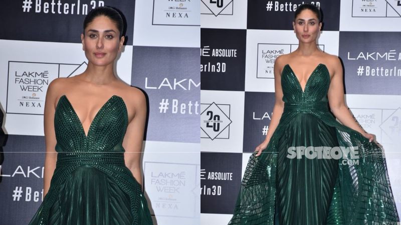 Lakme Fashion Week Grand Finale: Kareena Kapoor Khan Looks GREEN HOT As She Struts The Ramp In A Massive Gown With Sexy Plunging Neckline
