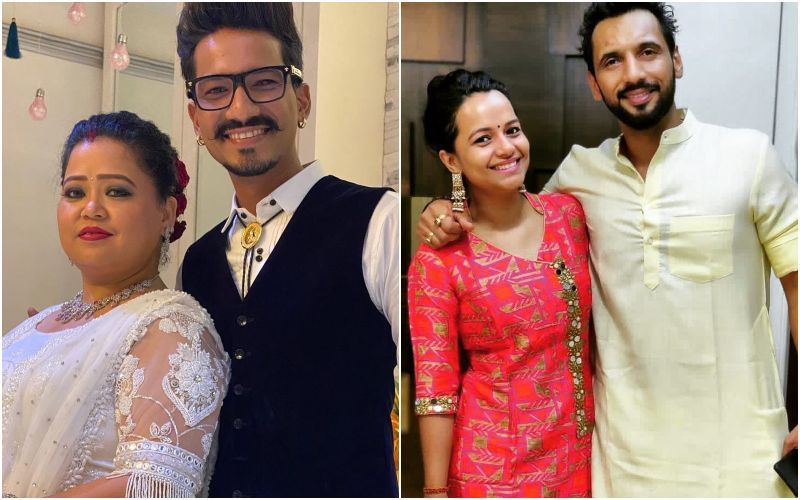 Bharti Singh And Haarsh Limbachiyaa Flirt With Cameras For Choreographer Punit J Pathak And Nidhi Moony Singh's Reception Party - VIRAL Pics