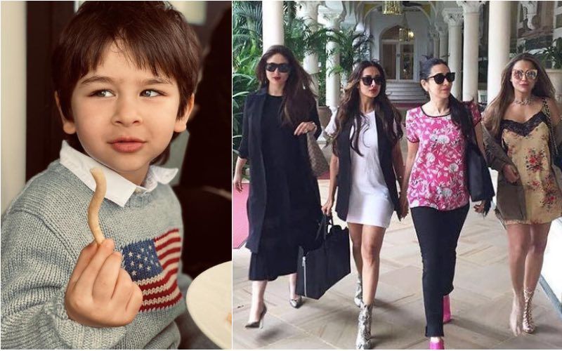 Candid Pic Of Taimur Ali Khan Pataudi Munching On A French Fry Gets The Most Amazing Reactions From Amrita Arora, Malaika Arora And Karisma Kapoor