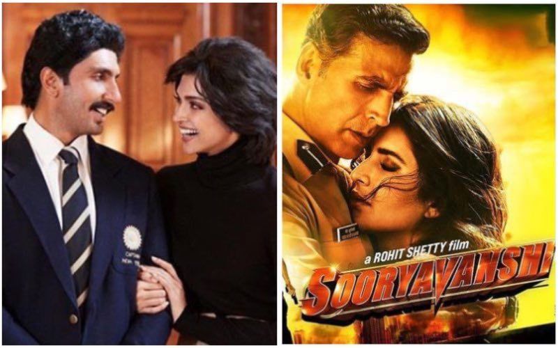 Ranveer Singh-Deepika Padukone's '83 To Release On Christmas; Akshay Kumar-Katrina Kaif's Sooryavanshi To Arrive In 2021 Post Theatres Reopen