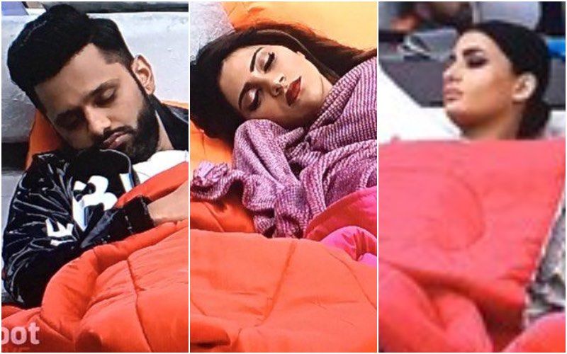 Bigg Boss 14 Weekend Ka Vaar: Pavitra Punia, Nikki Tamboli, Rahul Vaidya Take A Quick Nap All Glammed Up While Waiting For The Shoot To Begin