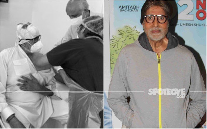 Amitabh Bachchan Posts A Pic Getting His COVID-19 Vaccine Jab; Reveals His Whole Family Has Got It Except Abhishek Bachchan