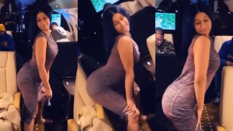 Cardi B Twerks Her Heart Out In Her Private Jet As She Heads To Africa For a Concert – VIDEO INSIDE