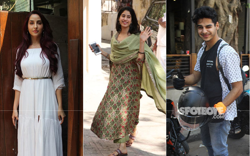 Celeb Spottings: Janhvi Kapoor Looks Gorgeous In A Traditional Dress, Ishaan Khatter Keeps It Casual