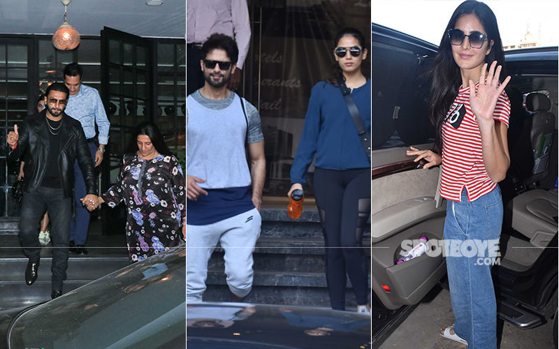 Celeb Spottings: Ranveer Singh Chills With Parents, Shahid Kapoor-Mira Rajput Workout Together, Katrina Kaif Papped Solo
