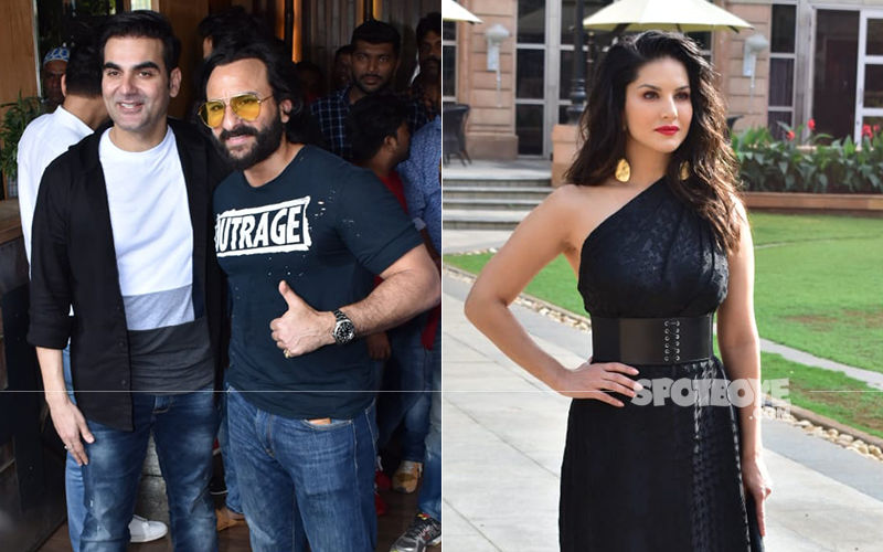 Celeb Spottings: Saif Ali Khan-Arbaaz Khan Papped Together, Sunny Leone Clicked Solo In A Beautiful Black Dress