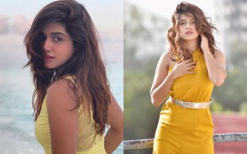 Sanskruti Balgude Looks Sensuous Hot In A Yellow Jumpsuit For Her Recent Photoshoot
