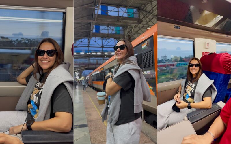 Neha Dhupia Takes A Nostalgic Vande Bharat Train Journey From Mumbai To Surat, Relives Childhood Memories In Her Latest Vlog