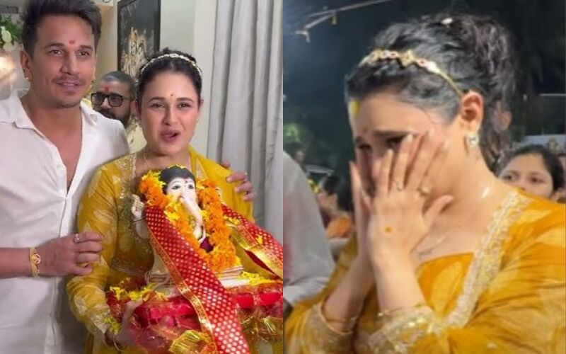 Yuvika Chaudhary Breaks Down While Bidding Farewell To Ganpati Bappa With Prince Narula-Video Goes VIRAL