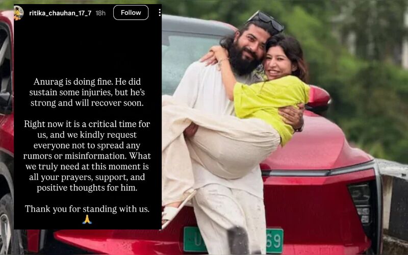 YouTuber Anurag Dobhal’s Wife Ritika Shares Health Update After 150 Kmph Crash: “He’s Strong And Will Recover Soon”