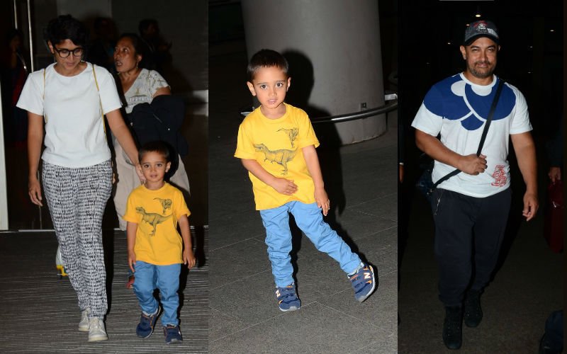 Aamir, Kiran, Azad Return To Mumbai After A Fun Vacation At Disneyland