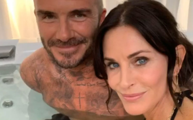 Courteney Cox Has Found A New FRIEND In David Beckham, But What Are They Doing In A Hot Water Tub Wonders Jennifer Aniston