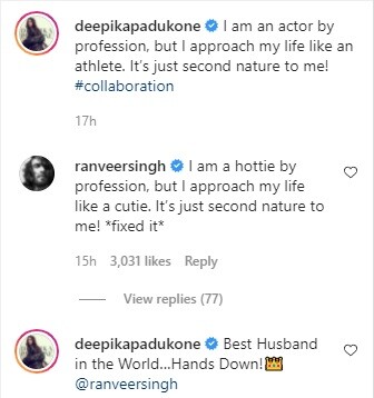 Deepika's Comment On Husband Ranveer's Latest Instagram Post Is All Things  Love - RVCJ Media