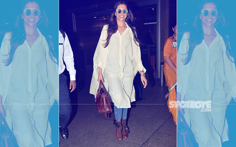 Back In Bombay: Lady In White, Deepika Padukone Is All Smiles For The Cameras