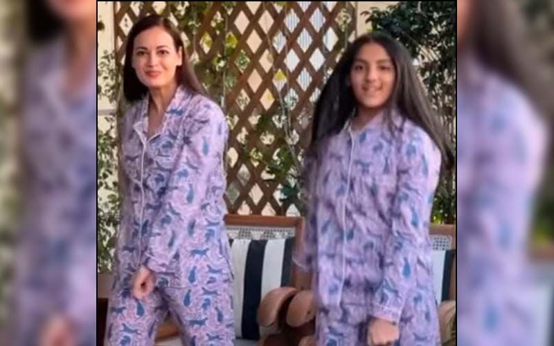 Dia Mirza And Stepdaughter Samaira Twin In PJs As They Match Steps To Akon's Bananza -WATCH VIDEO