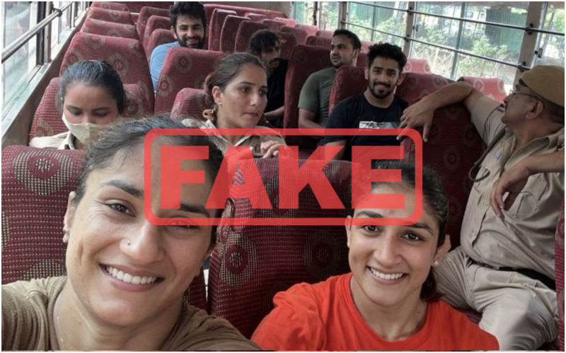 FACT CHECK! Vinesh Phogat, Sangeeta Phogat And Others Were SMILING In Detention? FAKE PIC Of Protesting Wrestlers Edited By AI App Goes Viral-DETAILS BELOW