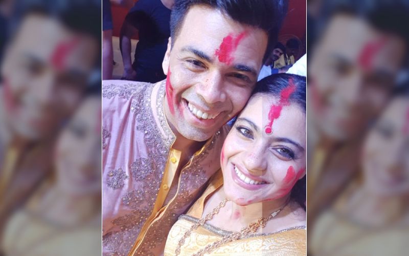 Karan Johar And Kajol's Sindoor Khela Pictures Are All Things Love; Vermilion Is Officially Our Favourite Colour Of The Week