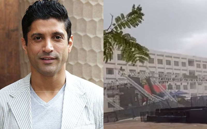 Farhan Akhtar’s Live Concert Stage Damaged By Heavy Dust Storm; Netizens Troll The Actor, Say, ‘Nature Saved People From His Torture’