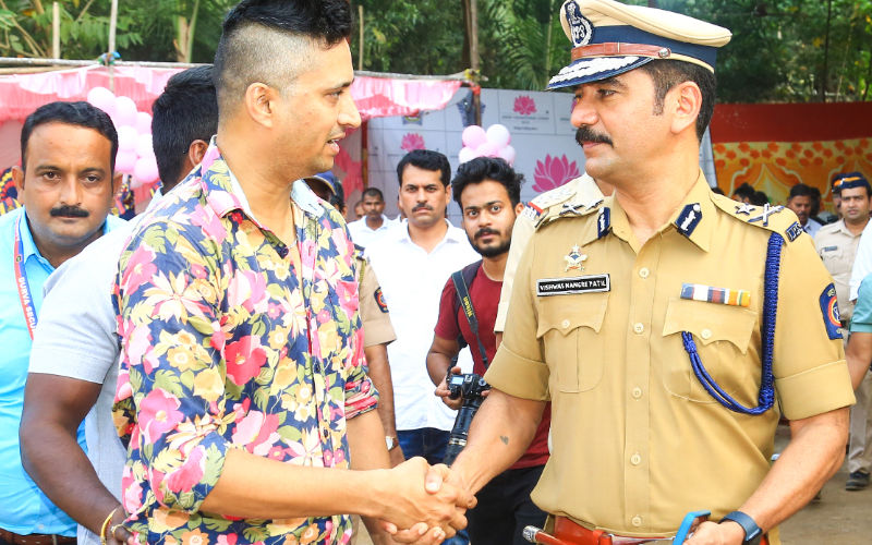 Actor Faizan Ansari Meets His Role-Model Vishwas Nangare Patil, J. Commissioner Of Mumbai Police, At Worli- PICS INSIDE