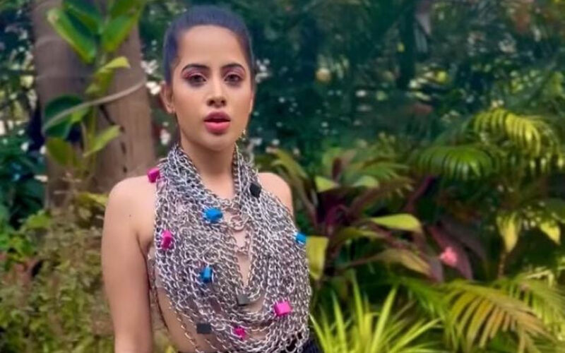 Urfi Javed Steps Out Wearing JUST Silver Chains And Fishnet Skirt, Gets Brutally Trolled; Netizen Says, 'Kapde Ghar Bhool Ayi'- See Video