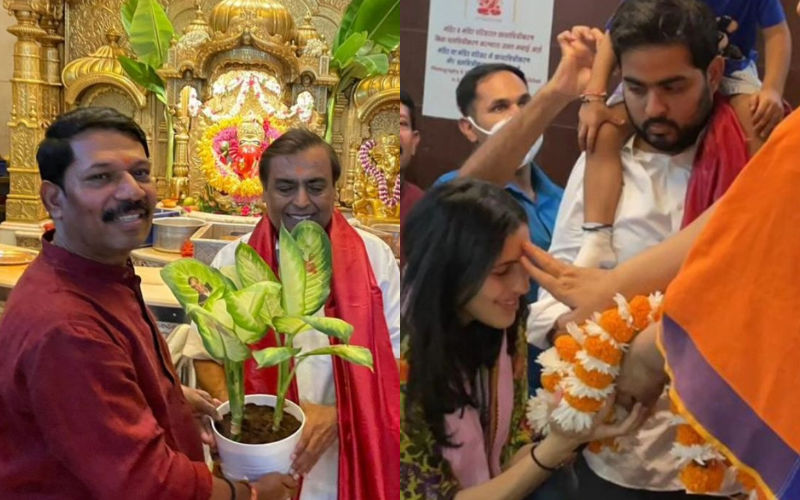 Mukesh Ambani visits Siddhivinayak Temple with his family- son Akash, bahu Shloka Mehta and grandson Prithvi!