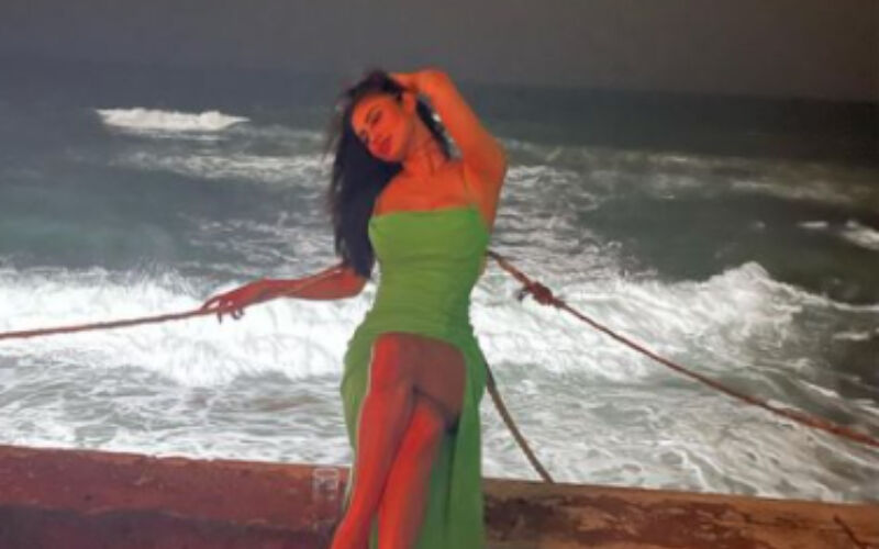 Mouni Roy Looks Stunning In A Green Thigh-High Slit Dress As She Vacays In Sri Lanka; Fans 'Love It' -See PICS