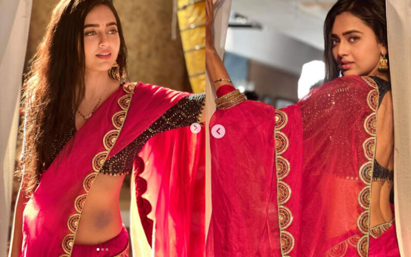 Tejasswi Prakash Looks Beyond Beautiful In A Low-Waist Saree, Beau Karan Kundrra Is 'Dead' -See PICS