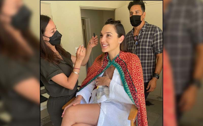 Gal Gadot Shares A Picture Of Herself Pumping Breast Milk While Getting Her Hair And Makeup Done; Says, 'Just Me, Backstage, Being A Mom'