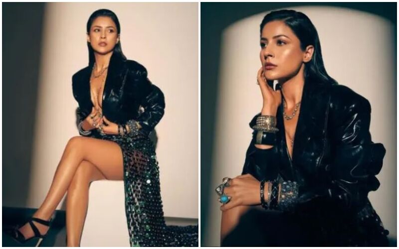 Shehnaaz Gill Goes Braless In A Stunning Black Leather Jacket, Netizens Are Drooling Over Her Super Hot Look - SEE PICS