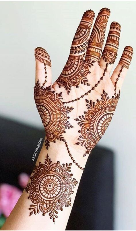 Very Beautiful Detailed Back Hand Mehndi Design || Beautiful Semi Bridal Henna  Design For Hand - YouTube