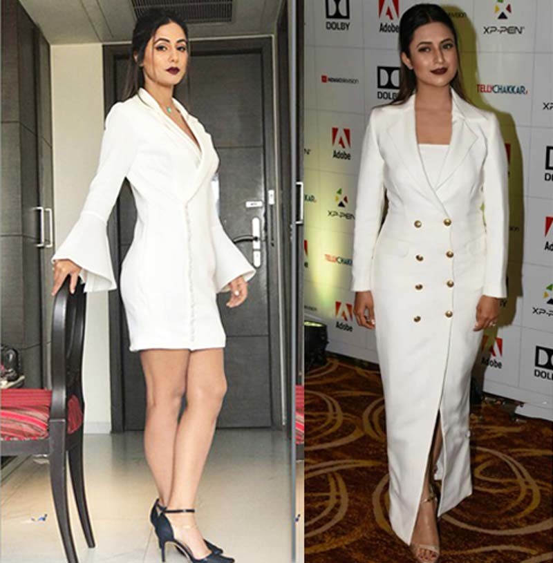 Hina Khan’s White Blazer Dress Look Replicated By Divyanka Tripathi But ...